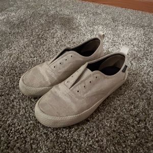 Khaki Sperrys without Laces size 7